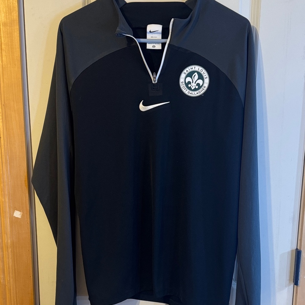 Nike Black and Gray Long Sleeve Top